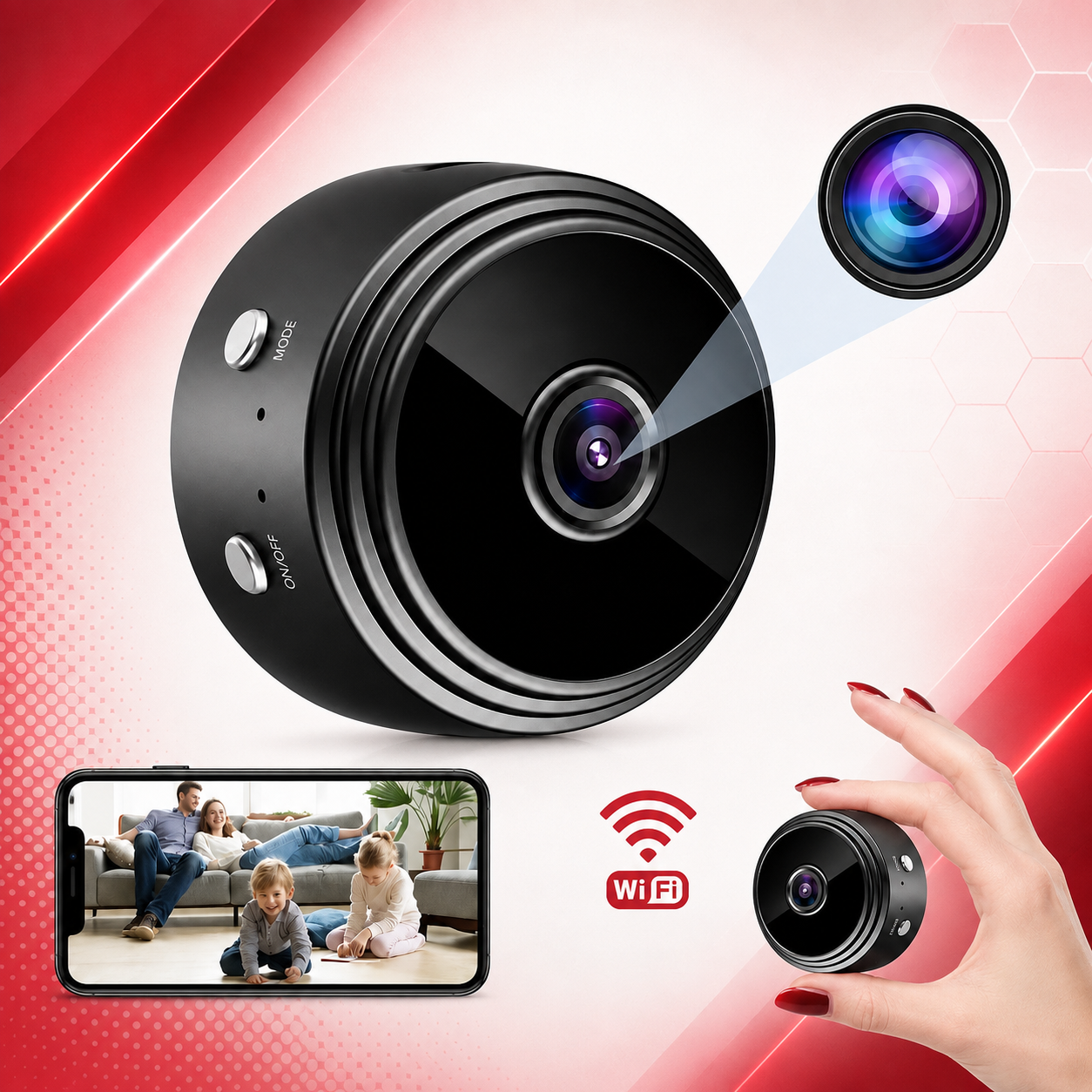 Mini WiFi HD Spy Camera – Wireless Indoor Security Camera with Night Vision & Motion Detection