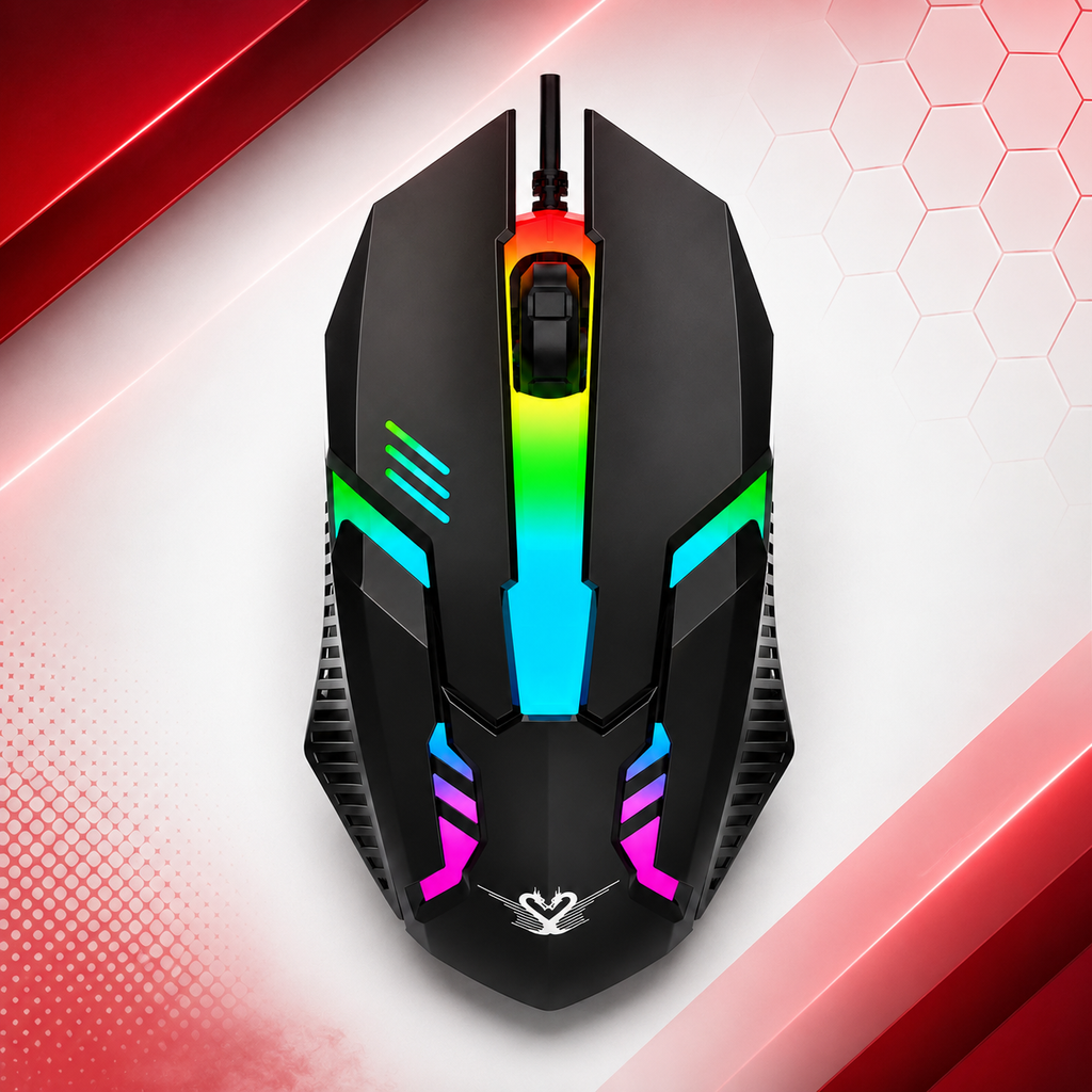 RGB Gaming Keyboard & Mouse Combo – LED Backlit Wired Gaming Set