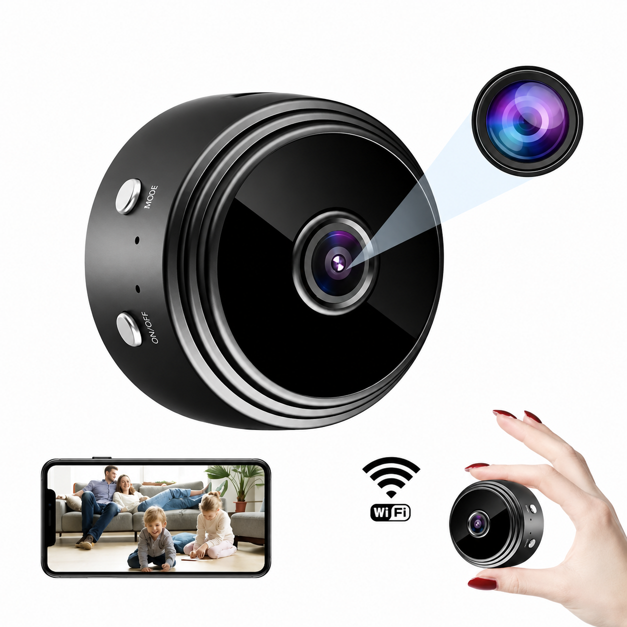Mini WiFi HD Spy Camera – Wireless Indoor Security Camera with Night Vision & Motion Detection