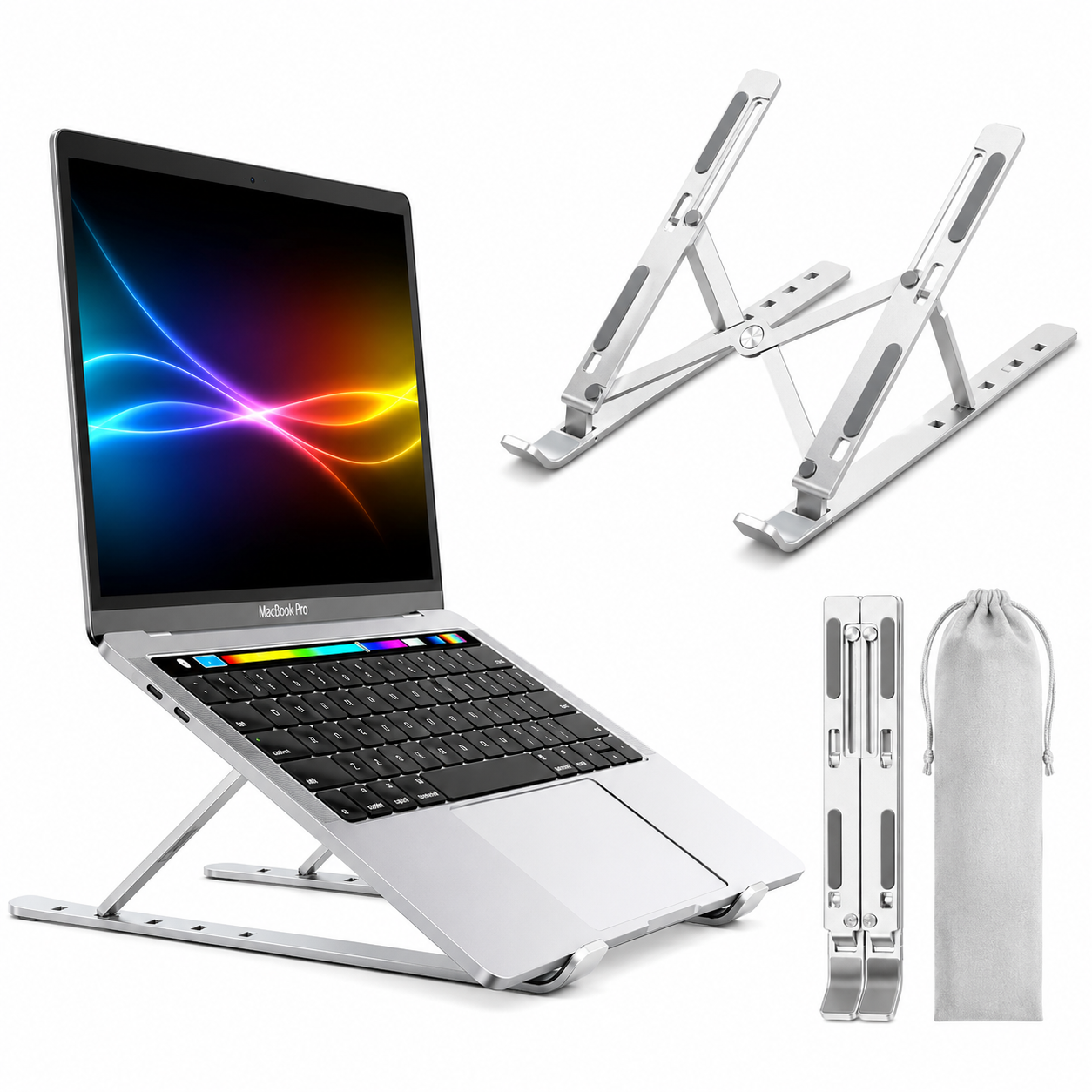 Adjustable Foldable Aluminum Laptop Stand – Ergonomic Portable Notebook Holder
