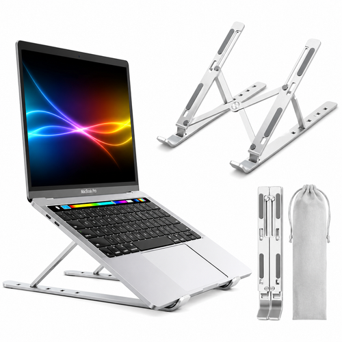 Adjustable Foldable Aluminum Laptop Stand – Ergonomic Portable Notebook Holder