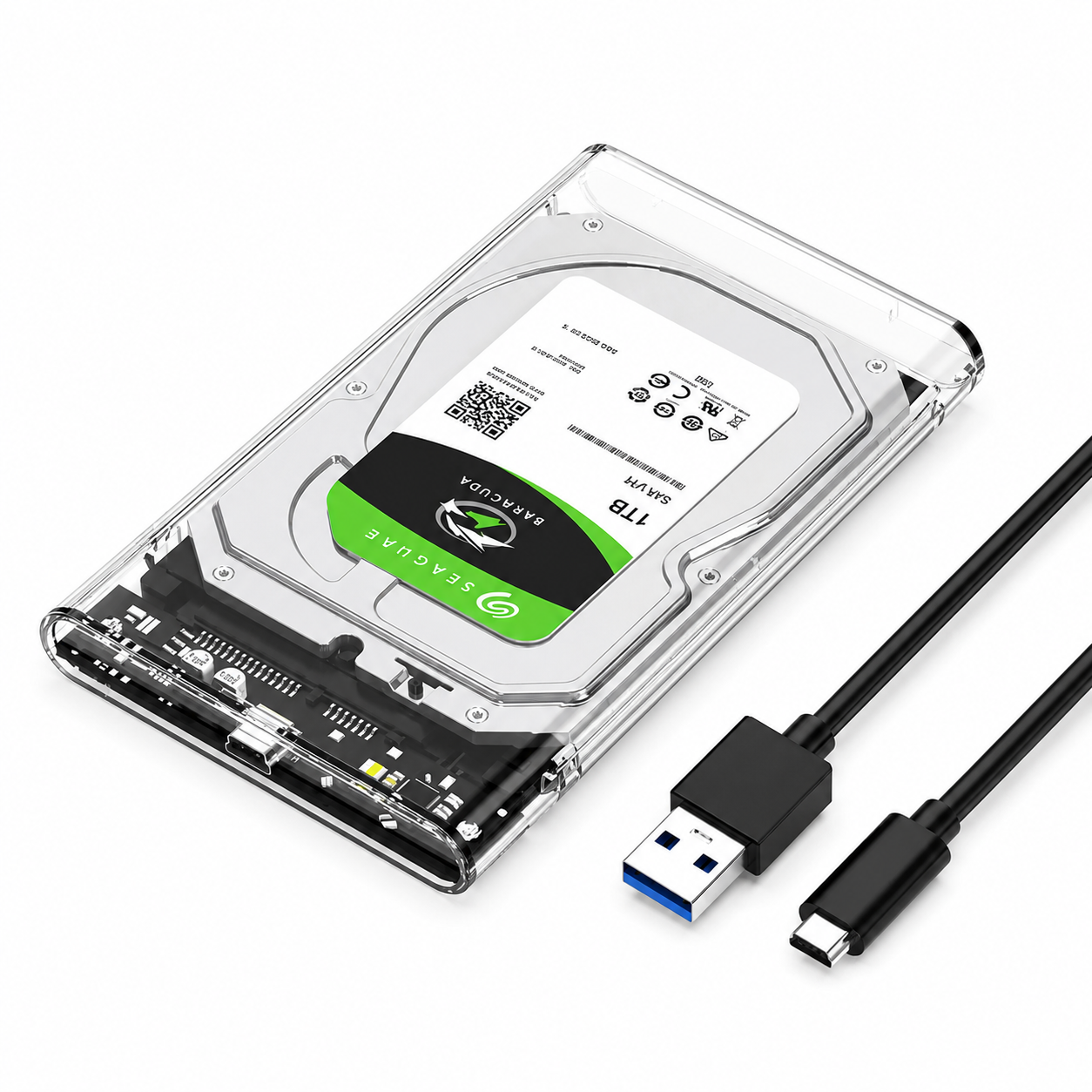 USB 3.0 External Hard Drive Enclosure Kit – 2.5” SATA HDD/SSD Case with High-Speed Data Cable