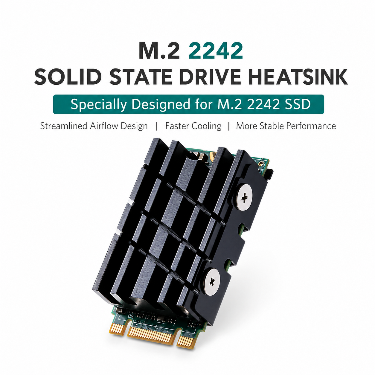 M.2 2242 SSD Heatsink – Aluminum Cooling Kit for NVMe & SATA Solid State Drives