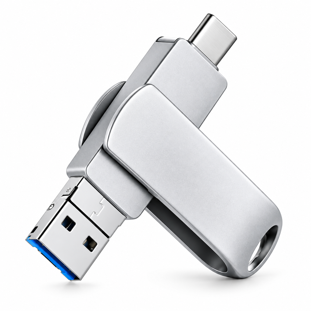 3-in-1 USB OTG Flash Drive – USB, Type-C & Lightning High-Speed Memory Stick
